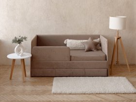 Диван-кровать Happy (капучино) в Нижнекаменке - nizhnekamenka.mebel-nsk.ru | фото