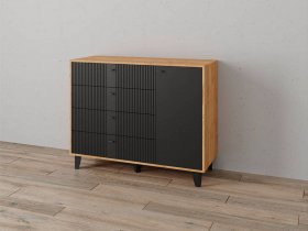 Комод «Катрин-13» ( дуб крафт золотой/карбон вулкан) в Нижнекаменке - nizhnekamenka.mebel-nsk.ru | фото