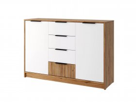 Комод КМ-002 Ивис (дуб крафт золотой/белый) в Нижнекаменке - nizhnekamenka.mebel-nsk.ru | фото
