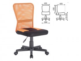 Кресло компактное BRABIX Smart MG-313, без подлокотников, комбинированное, черное/оранжевое в Нижнекаменке - nizhnekamenka.mebel-nsk.ru | фото