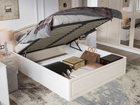 Кровать двуспальная 1,6 м Венеция КРМП-160 с подъемным механизмом в Нижнекаменке - nizhnekamenka.mebel-nsk.ru | фото