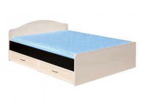 Кровать  двуспальная с ящиками 1,6м-1 (круглая спинка) в Нижнекаменке - nizhnekamenka.mebel-nsk.ru | фото