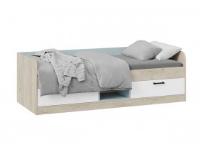Кровать комбинированная «Оливер» Тип 1 401.003.000 (дуб крафт серый/белый/серо-голубой) в Нижнекаменке - nizhnekamenka.mebel-nsk.ru | фото