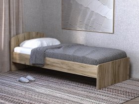 Кровать односпальная 80 с низкой спинкой (дуб крафт серый) в Нижнекаменке - nizhnekamenka.mebel-nsk.ru | фото