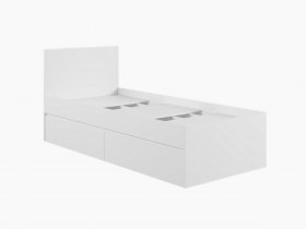 Кровать односпальная с ящиками 0,9м Мадера-М900 (белый) в Нижнекаменке - nizhnekamenka.mebel-nsk.ru | фото