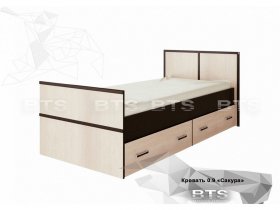 Кровать односпальная с ящиками 0,9м Сакура (BTS) в Нижнекаменке - nizhnekamenka.mebel-nsk.ru | фото