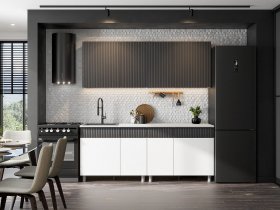 Кухонный гарнитур София (2,0м) (бланж/графит матовый) в Нижнекаменке - nizhnekamenka.mebel-nsk.ru | фото