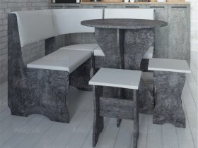 Кухонный уголок Лотос  (цемент темный к/з White) в Нижнекаменке - nizhnekamenka.mebel-nsk.ru | фото