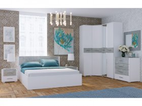 Модульная спальня Бьянка (белый/бетон) в Нижнекаменке - nizhnekamenka.mebel-nsk.ru | фото