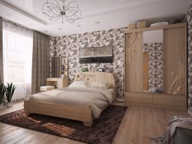 Модульная спальня Виктория-1 (дуб сонома) в Нижнекаменке - nizhnekamenka.mebel-nsk.ru | фото