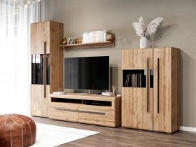 Модульная стенка Ницца (дуб вотан) в Нижнекаменке - nizhnekamenka.mebel-nsk.ru | фото