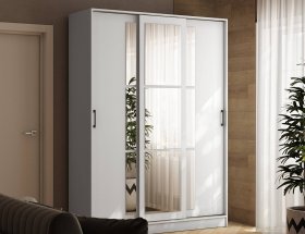 Шкаф-купе 1,6м «Стиль-2» (белый) в Нижнекаменке - nizhnekamenka.mebel-nsk.ru | фото