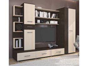 Стенка Верона (дуб венге/дуб молочный) в Нижнекаменке - nizhnekamenka.mebel-nsk.ru | фото