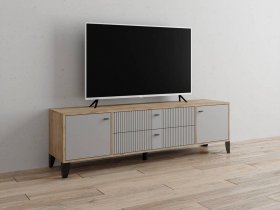 Тумба под ТВ Парус-10 (дуб крафт серый/серый) в Нижнекаменке - nizhnekamenka.mebel-nsk.ru | фото